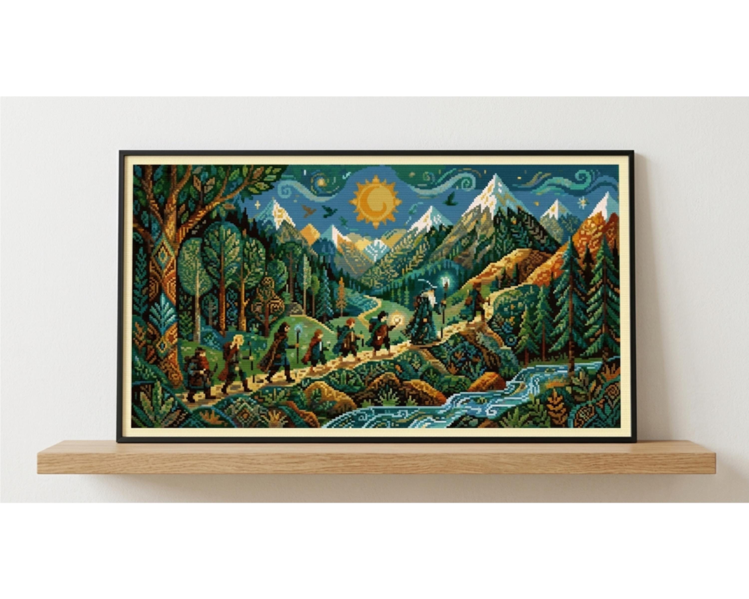 Hobbit Cross Stitch Pattern PDF, Tolkien Lord of the Rings Embroidery ...