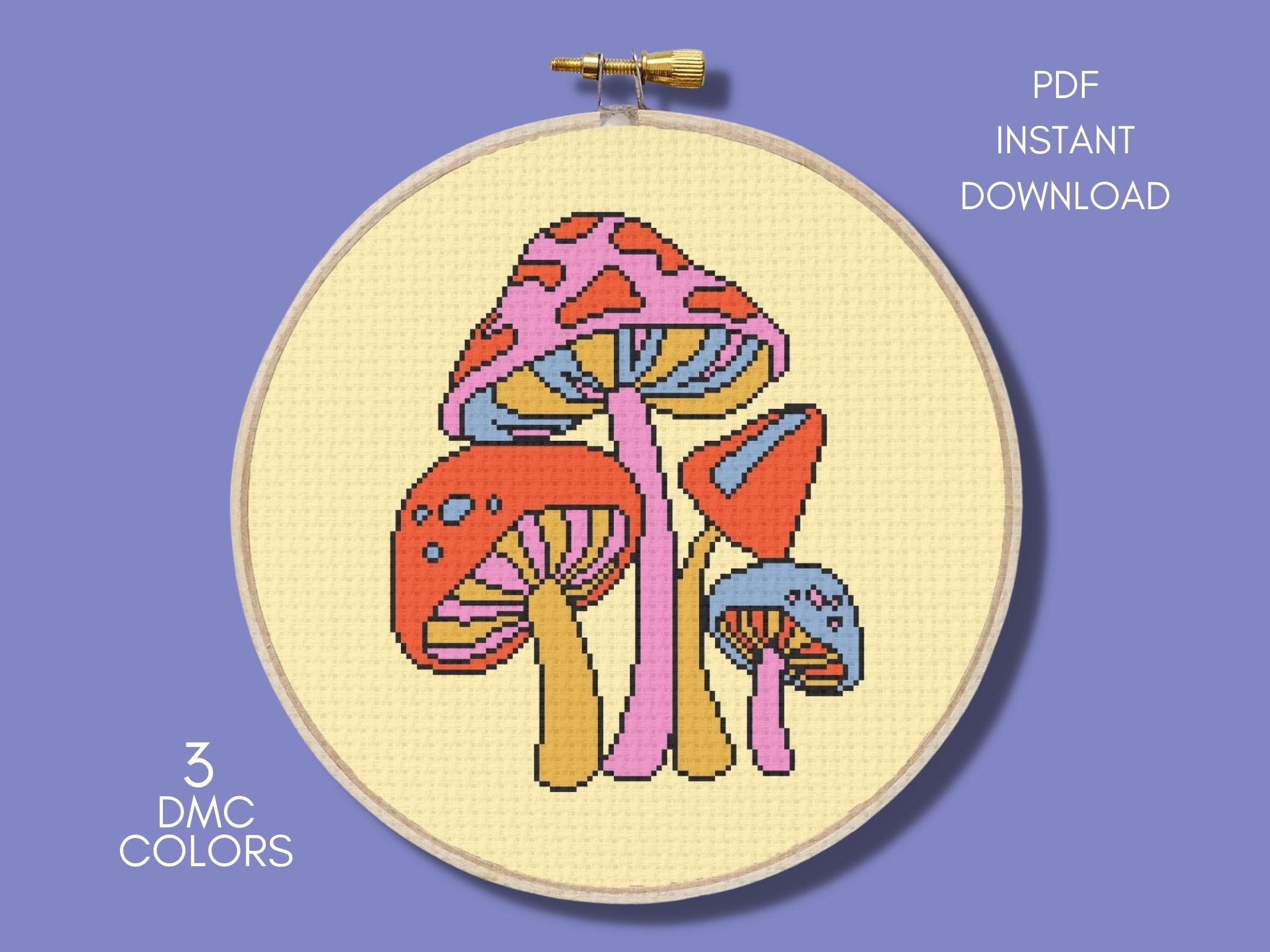 Mini Cross Stitch Embroidery Kit - Mushroom – Luxe