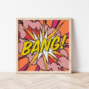 Bang Pop Art Cross Stitch Pattern, Comics Cross Stitch Chart, Cute Cross Stitch, Digital Download PDF, Modern Cross Stitch, Embroidery, DIY