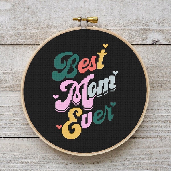 Best Mother Cross Stitch Pattern, Mother's Day Cross Stitch, Baby Cross Stitch Chart, Instant Download PDF, Embroidery, Modern Cross Stitch