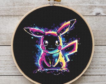 Pikachu Cross Stitch Pattern PDF