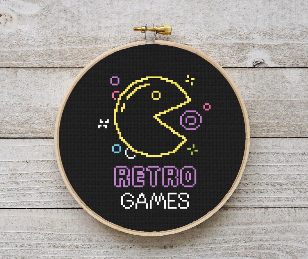 Retro Video Game Cross Stitch Pattern Gamer Cross Stitch Etsy