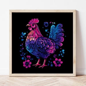 Chicken Cross Stitch Pattern: Modern Farm Animal Embroidery Sampler DIY (Digital Download PDF)