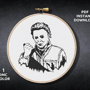 Michael Myers Cross Stitch Pattern, Horror Cross Stitch, Movie Cross Stitch, Instant Download PDF, Embroidery, Modern Cross Stitch PDF, DIY