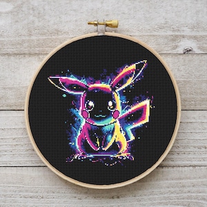 Patrón de punto de cruz de Pokémon, gráfico de punto de cruz de dibujos animados, punto de cruz de videojuegos, descarga digital en PDF, punto de cruz moderno, bordado DIY