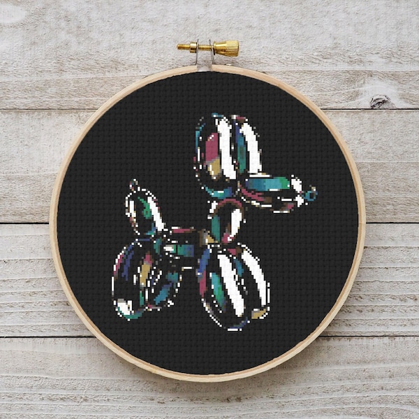 Glass Balloon Dog Cross Stitch Pattern, Toy Cross Stitch, Decor Cross Stitch Chart, Instant Download PDF, Embroidery, Modern Cross Stitch