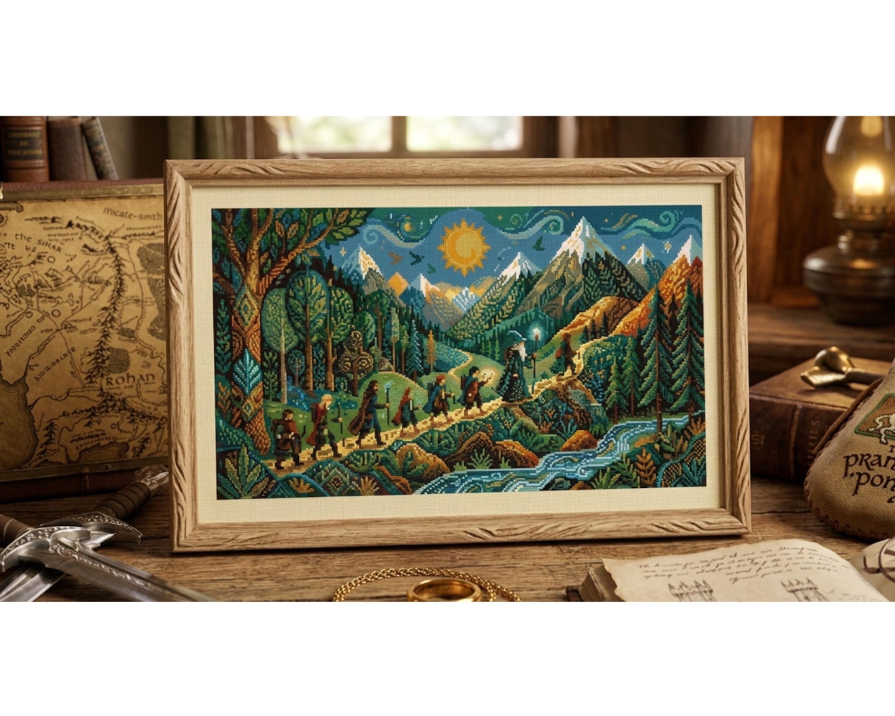 Hobbit Cross Stitch Pattern PDF, Tolkien Lord of the Rings Embroidery ...