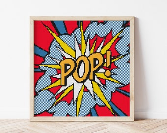 Pop Art Cross Stitch Pattern: Funny Comics Embroidery (Digital Download PDF)