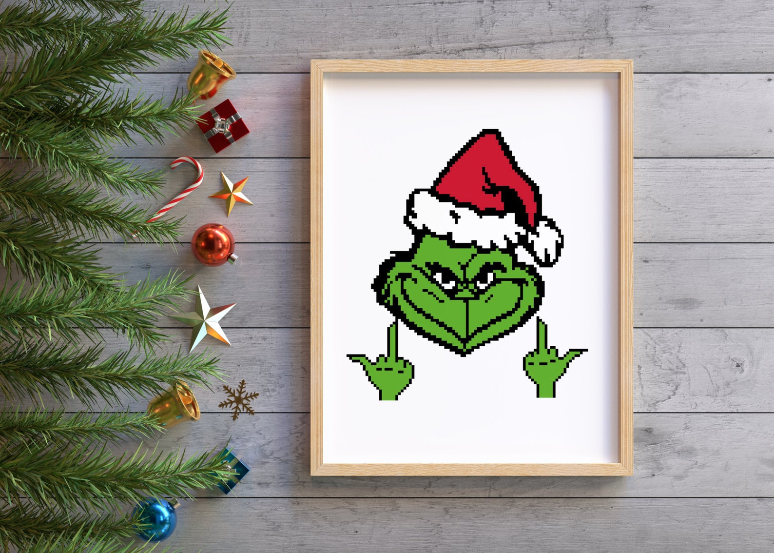 Grinch Cross Stitch Pattern Christmas Cross Stitch Digital Etsy