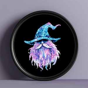Watercolor Wizard Cross Stitch Pattern: Witchy Magic Embroidery DIY (Instant Download PDF) P111