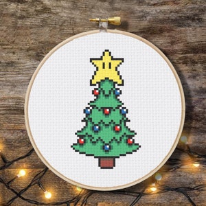 Super Mario Christmas Tree Cross Stitch Pattern (Digital Download PDF)
