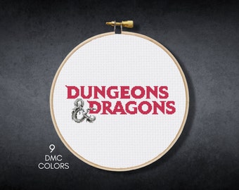 Dungeons and Dragons Cross Stitch Pattern: Fantasy Embroidery DIY (Digital Download PDF)