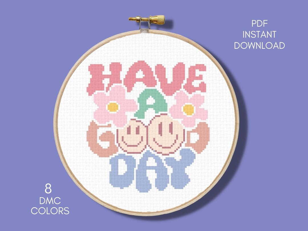 Happy Stitching Pattern Happy Cross Stitch Pattern PDF - Etsy