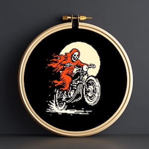 Into The Night Cross Stitch Pattern, Halloween Cross Stitch Chart, Spooky Cross Stitch, Digital Download, Counted Cross Stitch PDF, P208