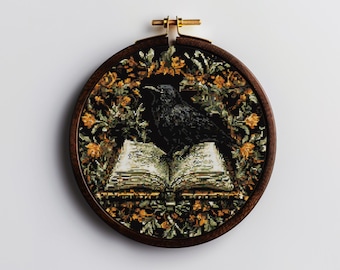 Tale Of A Raven Cross Stitch Pattern: Forest Embroidery DIY (Instant Download PDF) P157