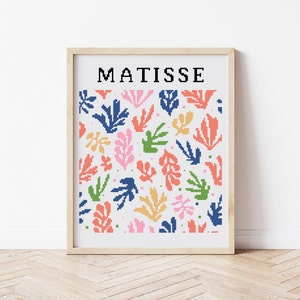 Floral Matisse Cross Stitch Pattern, Boho Cross Stitch PDF, Counted Cross Stitch, PDF Instant Download, Embroidery, Modern Cross Stitch, DIY