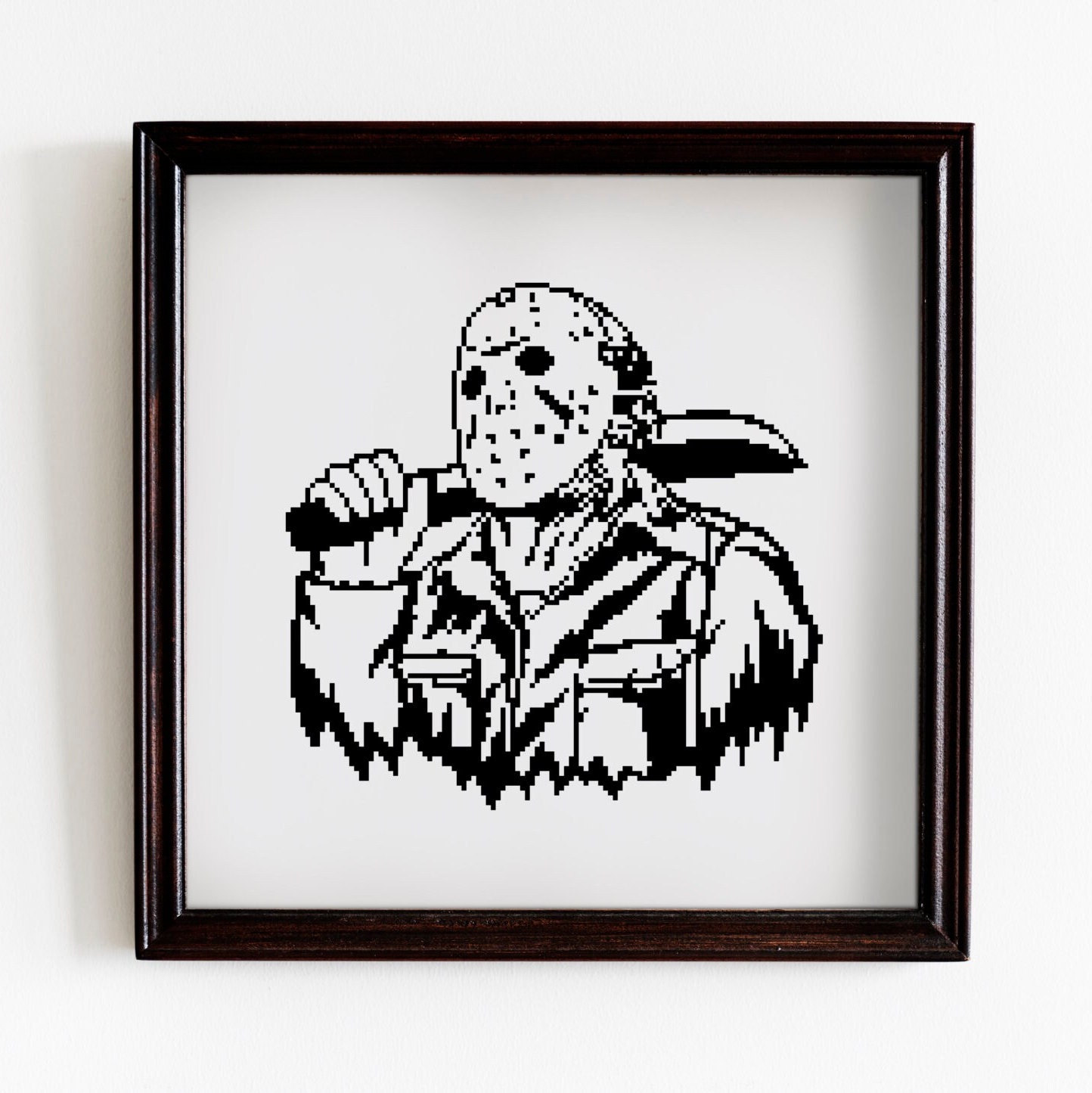 Jason Repeating Pattern Jason Voorhees Cross Stitch Pattern, Halloween Horror Friday the 13th ...