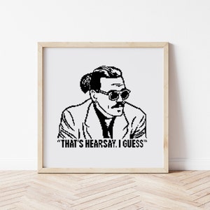 Johnny Depp Cross Stitch Pattern, Meme Cross Stitch PDF, Funny Cross Stitch Chart, Embroidery, Counted Cross Stitch, Quote Cross Stitch DIY