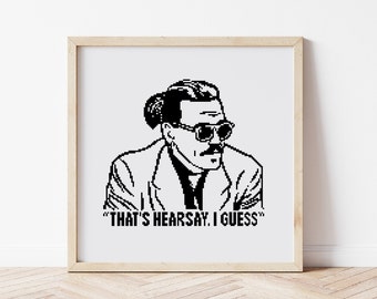 Johnny Depp Hearsay Meme Cross Stitch Pattern
