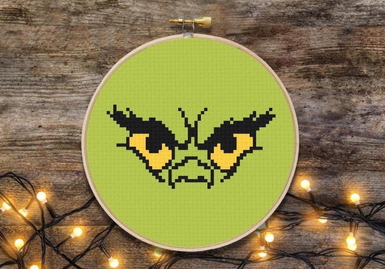Grinch Cross Stitch Pattern Funny Christmas Cross Stitch Etsy