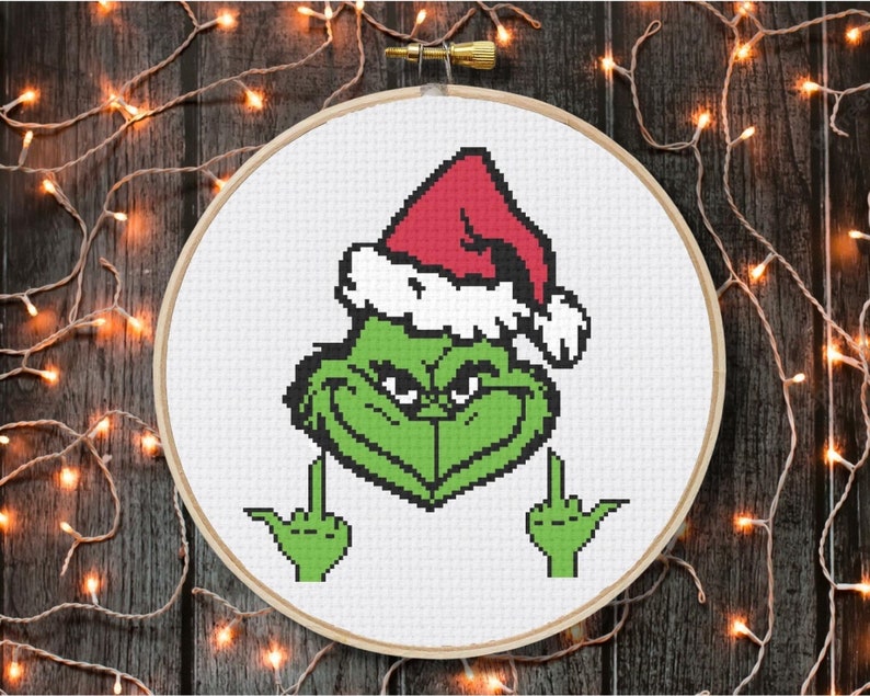 Grinch Cross Stitch Pattern Christmas Cross Stitch Digital Etsy