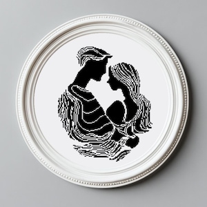 Couple Cross Stitch Pattern, Love Cross Stitch Chart, Wedding Cross Stitch PDF, Instant Download PDF, Embroidery, Modern Cross Stitch, P167