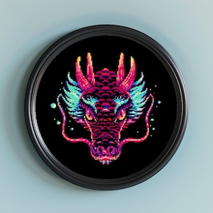 Enchanted Dragon Cross Stitch Pattern, Fantasy Cross Stitch, Magic Cross Stitch Chart, Digital Download PDF, Embroidery, Modern Cross Stitch