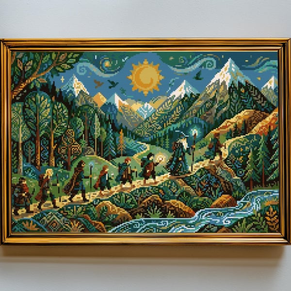 Hobbit Cross Stitch Pattern PDF, Tolkien Lord Of The Rings Embroidery DIY