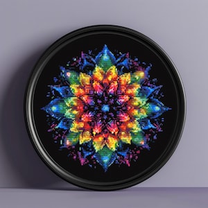 Magic Mandala Floral Cross Stitch Pattern