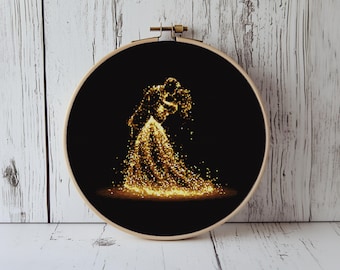 Gold Wedding Cross Stitch Pattern