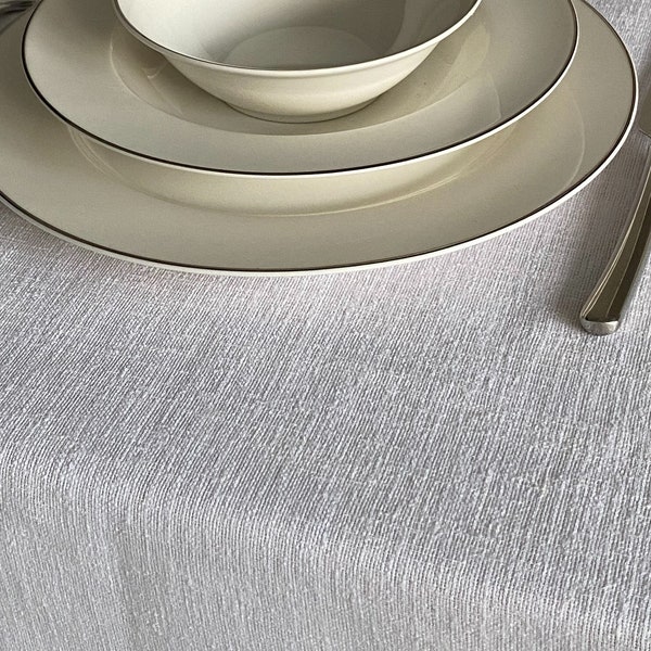 Linen Tablecloth with Color and Size Options.Round,Rectangle,Square & Pink,White,Brown, Cream, Grey Blue Custom Table Cover, Runner, Napkins