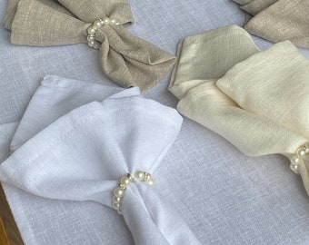 Natural linen napkin set 2 4 6 8 10 12. Linen dinning. Bulk napkin sale. Holiday dining room decor