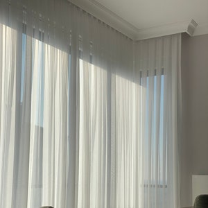 Premium Sheer Curtain for Living Room. Customizable, Pleated, Plain ...