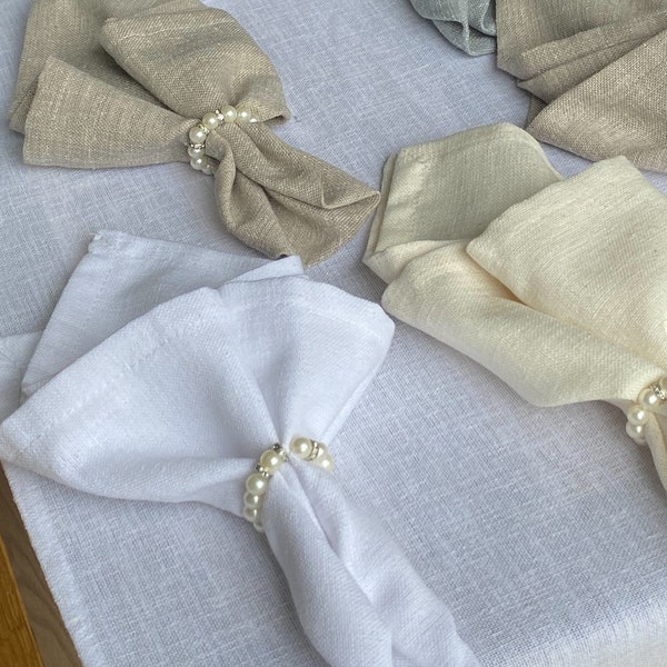 Natural linen napkin set 2 4 6 8 10 12. Linen dinning. Bulk napkin sale. Holiday dining room decor