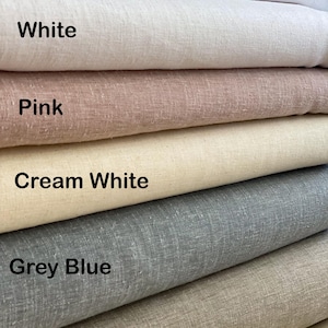 Tovaglia in lino antipiega: bianco, crema, marrone, rosa, grigio, lino europeo, disponibile anche con tovagliolo, dimensioni e forme personalizzate