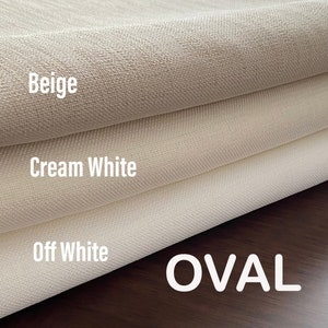 Large Oval Linen Look Tablecloth, Custom Size Options, Off White, Cream White, Beige, Napkins, Easy to Clean