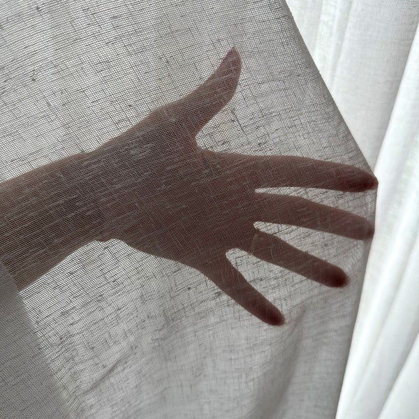 Premium Linen Sheer Curtain, Customizable, Wrinkle-Free Tulle