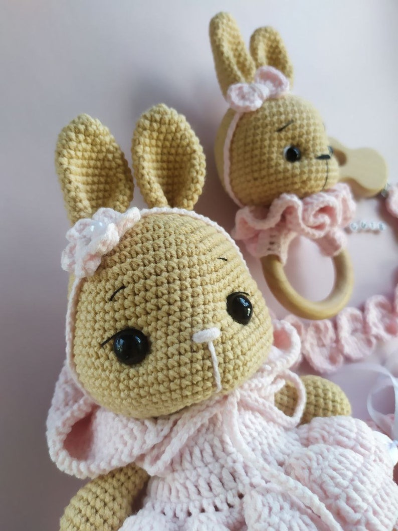 Baby Gift Box, Baby Gift Set, Crochet Bunny, New Born Baby Gift, Rattle ...