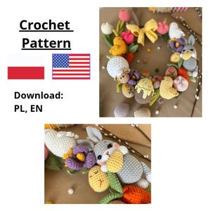 Crochet Easter Wreath, Home Decor, Gift, Cozy DIY Tutorial, Bunny, Amigurumi Pattern (Digital Download)