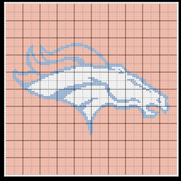 CO Denver Broncos Team Grid Pattern