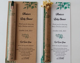 Custom Plantable Seed Pencil Favors for Wedding Favor, Bridal Shower Favors, Baby Shower Gifts