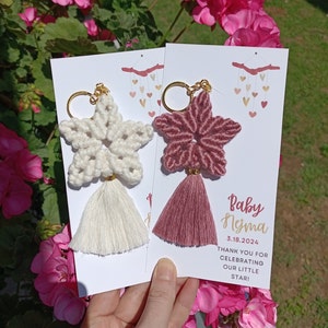 Macrame Star Keychain Favors: Boho Wedding, Baby Shower, Baptism
