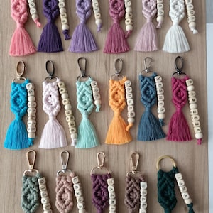 Customizable Macrame Name Keychain with a lots color options. 44 different rope colors and 10 different hook types, Perfect gift ideas for friends and family. 
Macrame Name Keyring, Macrame Wedding favors, Bridesmaid Proposals, will you be my bridesmaids, maid of honor gift, matron of honor gifts
gift for her, gifts for friends,gifts for friends and co-workers, macrame bag charm, birthday gifts ideas, mother's day gifts, gift for mom, women's day gifts, gift for women, valentines day gift