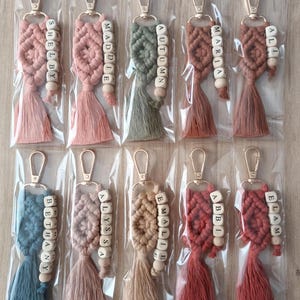Macrame Keychain,Macrame Name Keychain, Personalized Name Keychain , Macrame Custom Name Keychain for Bridesmaids,  Bridesmaid gift , Bridal Shower Favors, Bridesmaid Proposal, Matron of Honor Gifts , Bachelorette Gifts, Bridal Shower Gifts, Maid of Honor Gift, Be my Bridesmaid Gifts, Church Gifts, Wedding Favors, Maid of Honor Gifts, Tie the Knot Gifts, Gift for Her, Gift For Friends, Macrame Name keychain, Bridesmaid Favors, Mothers day gifts, womans day gift, valentines day gift, gift for mom