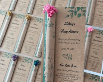 Plantable Seed Pen Shower Gifts & Unique-Custom Seed Pencil Favors-Seed Pencil Wedding Favors-Personalized for Your Special Day