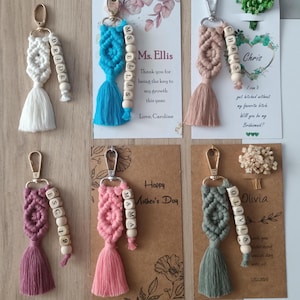 Customizable Macrame Name Keychain, Macrame Name Keychain, Personalized Name Keychain, Macrame Custom Name Keychain for Bridesmaids, Bridesmaid gift, Bridal Shower Favors, Bridesmaid Proposal, Matron of Honor Gifts , Bachelorette Gifts, Bridal Shower Gifts, Maid of Honor Gift, Be my Bridesmaid Gifts, Wedding Favors, Maid of Honor Gifts, Tie the Knot Gifts, Gift for Her, Gift For Friends, Macrame Name keychain, Bridesmaid Favors, Mother's Day Gifts, Gifts for Friends, Teen Gifts