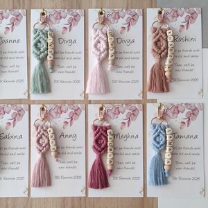 Customizable Macrame Name Keychain,Macrame Name Keychain, Personalized Name Keychain , Macrame Custom Name Keychain for Bridesmaids,  Bridesmaid gift , Bridal Shower Favors, Bridesmaid Proposal, Matron of Honor Gifts , Bachelorette Gifts, Bridal Shower Gifts, Maid of Honor Gift, will you be my Bridesmaid Gifts, Wedding Favors, Maid of Honor Gifts, Tie the Knot Gifts, Gift for Her, Gift For Friends, Macrame Name keychain, Bridesmaid Favors, thank you gifts for bridesmaid