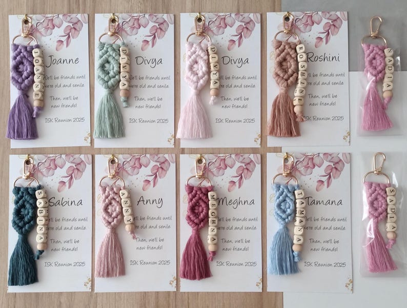 Customizable Macrame Name Keychain,Macrame Name Keychain, Personalized Name Keychain , Macrame Custom Name Keychain for Bridesmaids,  Bridesmaid gift , Bridal Shower Favors, Bridesmaid Proposal, Matron of Honor Gifts , Bachelorette Gifts, Bridal Shower Gifts, Maid of Honor Gift, will you be my Bridesmaid Gifts, Wedding Favors, Maid of Honor Gifts, Tie the Knot Gifts, Gift for Her, Gift For Friends, Macrame Name keychain, Bridesmaid Favors, thank you gifts for bridesmaid