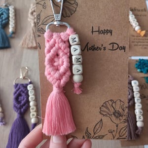 Personalized Bulk Macrame Name Keychain, Wholesale Macrame Keychain, Wooden Name Keychains, Wedding Gifts, Baptism Gifts, Baby Shower Gifts