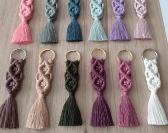 Custom Macrame Keychain, Boho Tassel Keychain, Bulk Gifts, Wedding Favors, Bridal Shower Gifts, Baby Shower Favors, Thank You Gifts